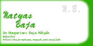 matyas baja business card